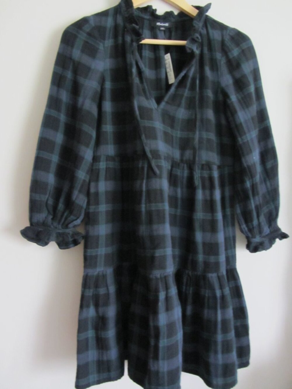 Madewell Cotton Plaid Dress - XS NWT